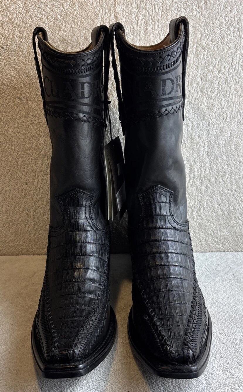 Cuadra Men's Black 3 Pieces Fuscus/Caiman Leather Western Boots Size 8 EE 54273